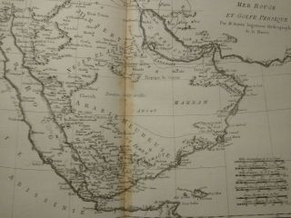 Antique Map - Arabia,  Red Sea,  Persian Gulf - Bonne - Atlas Encyclopédique 1789 - 90