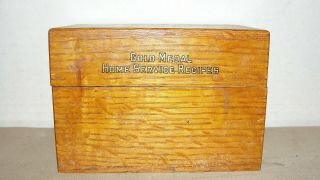 Wooden " Gold Medal Home Service Recipes " Recipe Box W/ Recipes