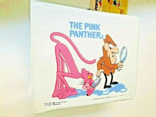 Vintage The Pink Panther Vinyl Lunchbox 1980s Thermos Inside With Tag