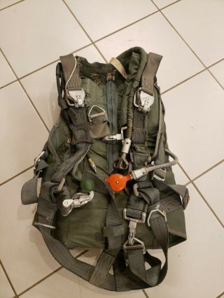 Us Military Ba - 18 Bailout Parachute Ejection Seat Harness With Logs Rare