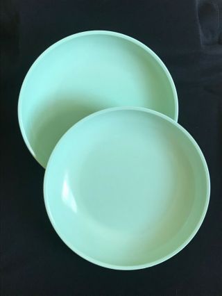 2 Boontonware 3308 Green Large Cereal Soup Serving Bowls Boonton 7.  5 Inch