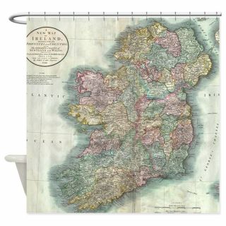 Cafepress Vintage Map Of Ireland (1799) Shower Curtain (1551887518)