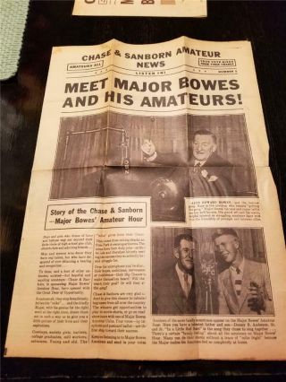 4 Newsletters,  Major Bowes Amateur Hour/ Chase & Sanborn,  1935 - 6
