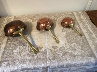 Vintage Hammered Copper And Brass Measuring Cups Set Of 3