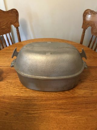 Guardian Service Aluminum Oval Roasting Pan With Lid Serving Tray