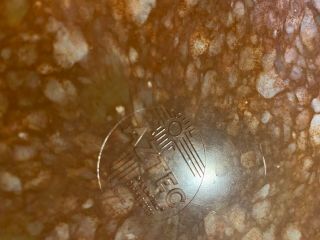 Mid century Aztec melamine 12 inch serving bowl in tan brown splatterware 3