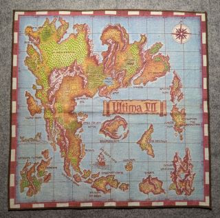 Ultima Vii The Black Gate Cloth Map Origin Systems Ultima 7 Vintage Pc Game