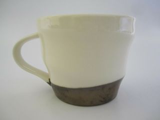 2013 Starbucks Ivory & Metallic Bronze Swirl Coffee Cup Mug 12 Oz