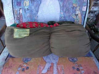 Vintage Sun Tent Luebbert Brand Canvas Sleeping Bag Zipper Bed Roll Wwii Era