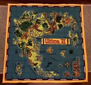 Ultima Vi Cloth Map Origin Systems Ultima 6 Vintage Computer Game