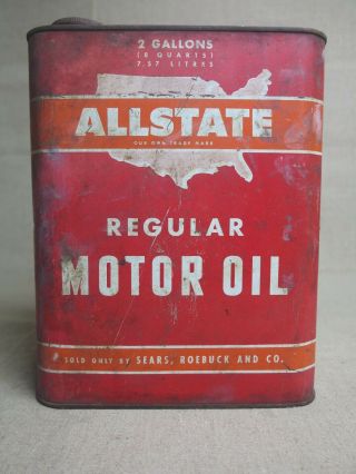 Vintage Motor Oil Can One Gallon Allstate