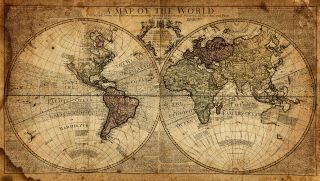 Vintage World Map Canvas Giclee Print Picture Unframed Home Decor Wall Art