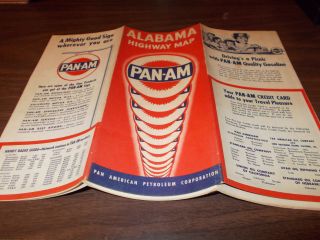 1942 Panam Petroleum Alabama Vintage Road Map