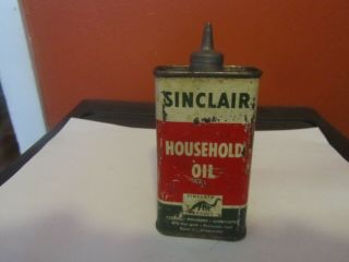 Vintage Advertising Sinclair Household Oil Tin Can With Lead Spout