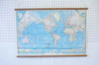 Vintage World Map Wall Hanging For Wall Art Home Decor Bar Frame