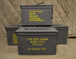 4 Pack 50 Cal M2a1 Ammo Can Completely