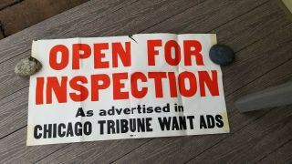 Vintage Chicago Tribune Real Estate Open For Inspection Window Sign Poster Paper