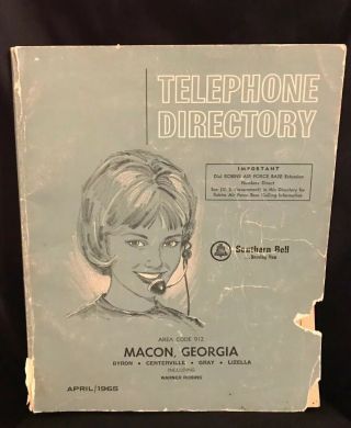 Vintage April 1965 Macon,  Ga Telephone Phone Book - Southern Bell Yellow Pages