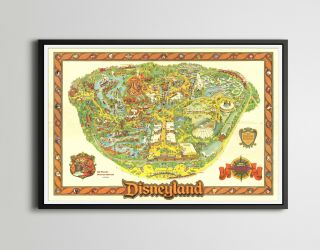 Vintage 1978 Disneyland Park Map Poster (up To 24 X 36) - Big Thunder Mountain