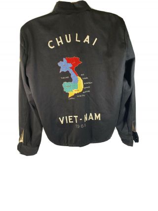 Vietnam Hand Embroidered 1966 Vintage Chu Lai Map Tour Jacket Vietnam War