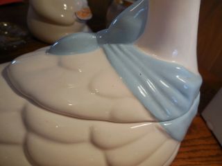 Large White Duck Cookie Jar with Blue Ribbon by Welcome 2