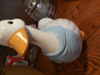 Large White Duck Cookie Jar with Blue Ribbon by Welcome 3