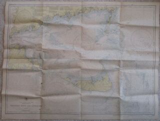 40s Nantucket Sound And Approaches Nautical Chart Map East Coast