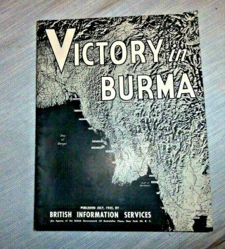 Vintage Booklet Victory In Burma Britain Japanese Plan Arakan Campaign Maps 1945