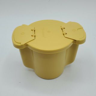 Vintage Tupperware Harvest Yellow Sugar Bowl Container With Flip Tops 577 - 10