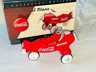 Vintage 1997 Red Metal Coca Cola 1:18 Scale Pedal Plane