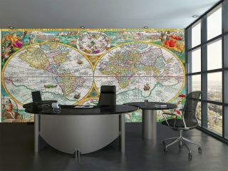 World Vintage Map Photo Wallpaper Wall Mural Decor Paper Poster Paste