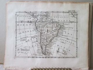 Vintage Print,  Map South America,  Dictionary Arts,  Science,  1771