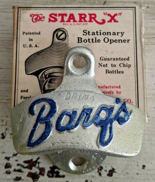 Barqs Root Beer Soft Drink Wall Mount Metal Bottle Opener Starr X Box