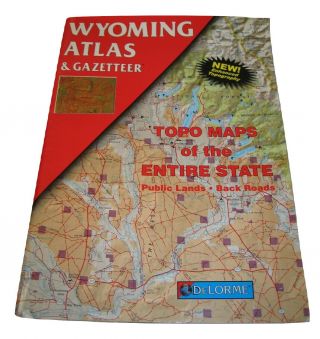 1998 Vtg 2nd Edition Delorme Wyoming Topographical Road Atlas & Gazetteer Maps