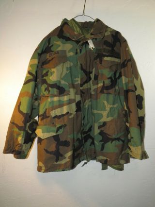 Us Army Military Bdu Field Jacket M - 65 Coat Woodland Camouflage Medium Regular