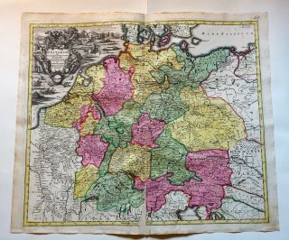 Vintage Map Germania Allemagne (m.  Seutter 1720) Germany