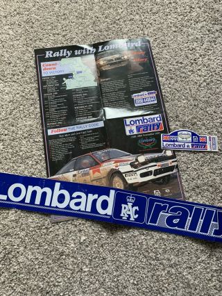 Vintage 1991 Lombard Rac Rally Pack Window Sticker Car Sticker Map