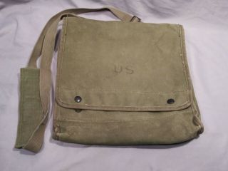 Vintage Us Military Canvas Case Map And Photograph Shoulder Bag With Strap