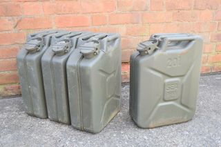German Army 20l Fuel Cans Wide Mouth 20 Litre Diesel Petrol Jerry Can Military