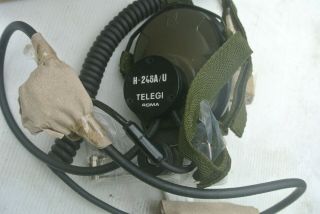 Radio Military Headset H - 246 A/u Radio Prc Prc 8 - 9 - 10 Sem 25 Sem35 Rv3 Rv4 Er95