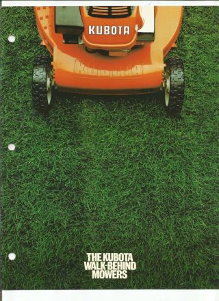Kubota W5019pc W5021pc Sc Sce Walk Behind Mowers Sales Brochure 03/1991