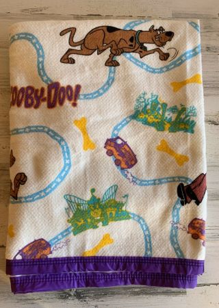 Vintage Scooby Doo Characters Road Map Full Size Blanket 75”x 86” 90s