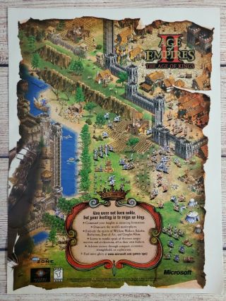Age Of Empires Ii 2 The Age Of Kings Pc Game 1999 Promo Ad Art Print Poster