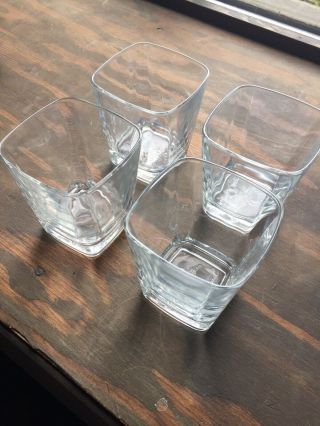 Set Of 4 Crown Royal Rocks Whiskey Glasses - Embossed Logo Canadian