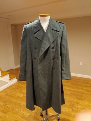 Swiss Army Military Wool Trench Coat Vintage