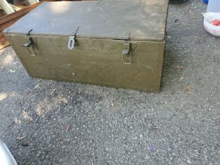 1942 WOOD FOOT LOCKER Military US Army Trunk Chest WWII Padgett Brothers NO TRAY 2