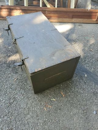 1942 WOOD FOOT LOCKER Military US Army Trunk Chest WWII Padgett Brothers NO TRAY 3