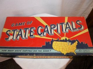 Game of State Capitals Board Game Vintage 1952 Parker Brothers USA Map 2