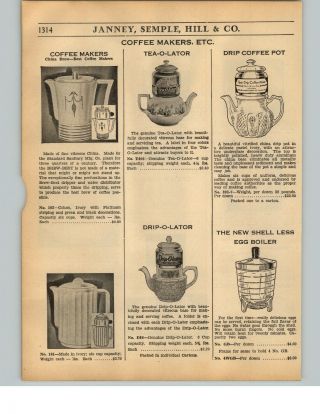 1936 Paper Ad Drip Tea O Lator Coffee Tea Pots Standard Sanitary China Vitreous