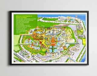 1989 Tokyo Disneyland Brochure Map Poster (24 " X 36 " Or Smaller) - Japan